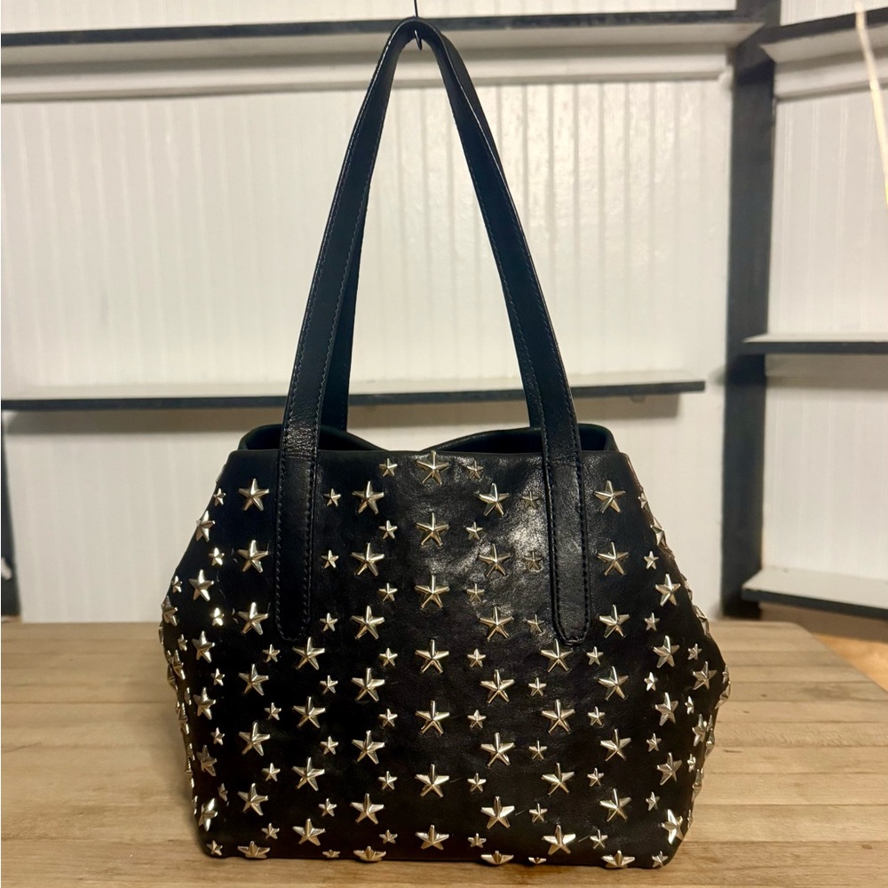 Jimmy Choo Black Star-Studded Leather Tote - Picture 2 of 8